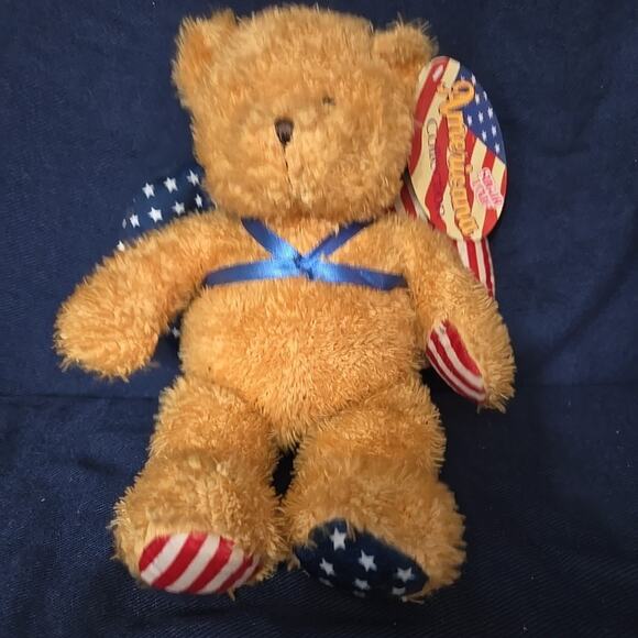 NWT Sugar Loaf Teddy Bear Patriotic USA RED WHITE BLUE America 15" Plush Wings - Picture 1 of 8